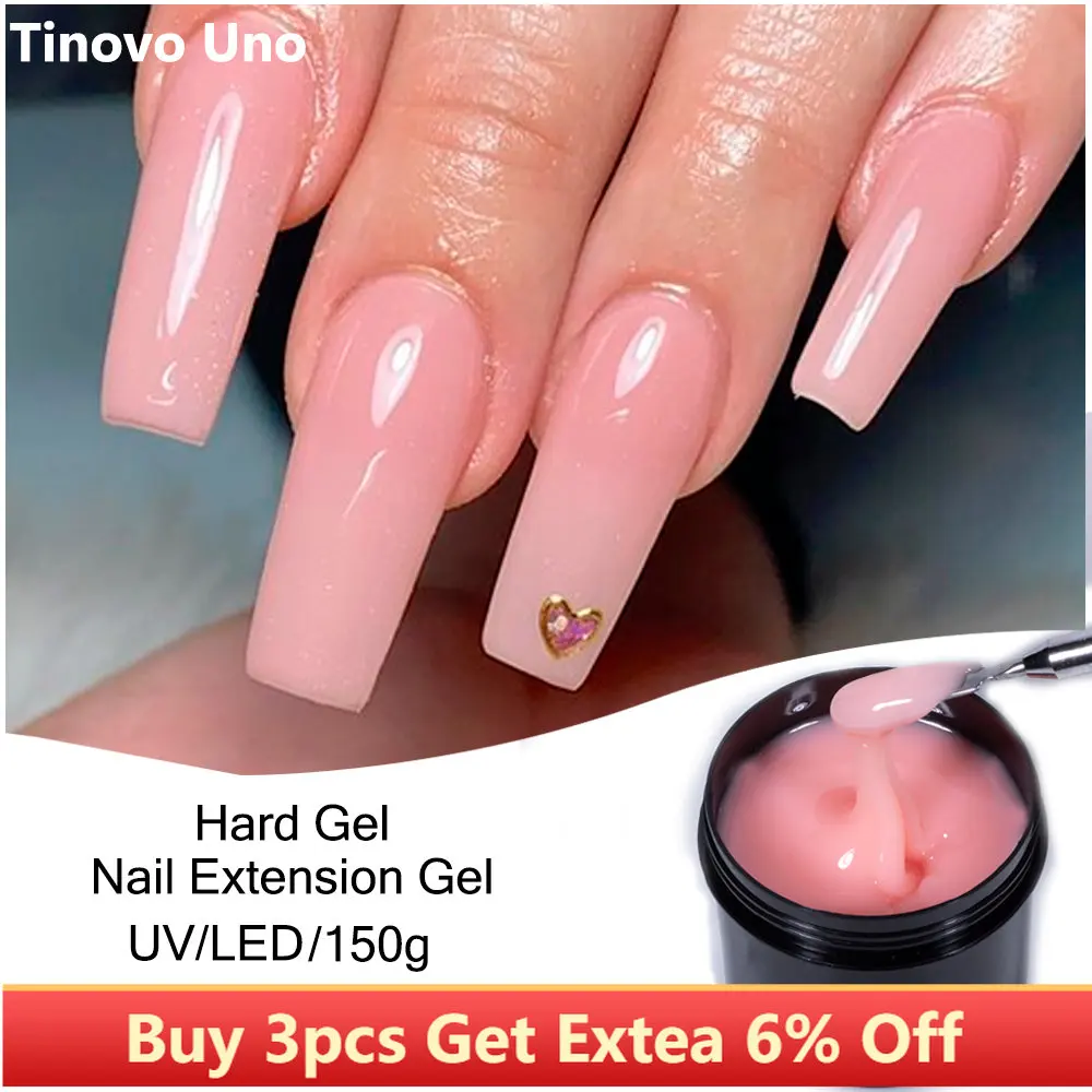 

Tinovo Uno Poly Nail Gel Polish for Extensions 150g Jelly Pink Nails Art Builder Construction Manicure Gel Self Leveling Varnish