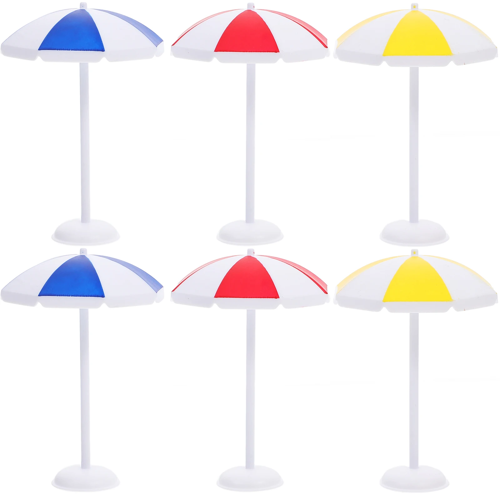 

6pcs Mini Beach Umbrella Dollhouse Decor Micro Landscape Sunshade Bonsai Accessories Creative Home Decoration Party Favor