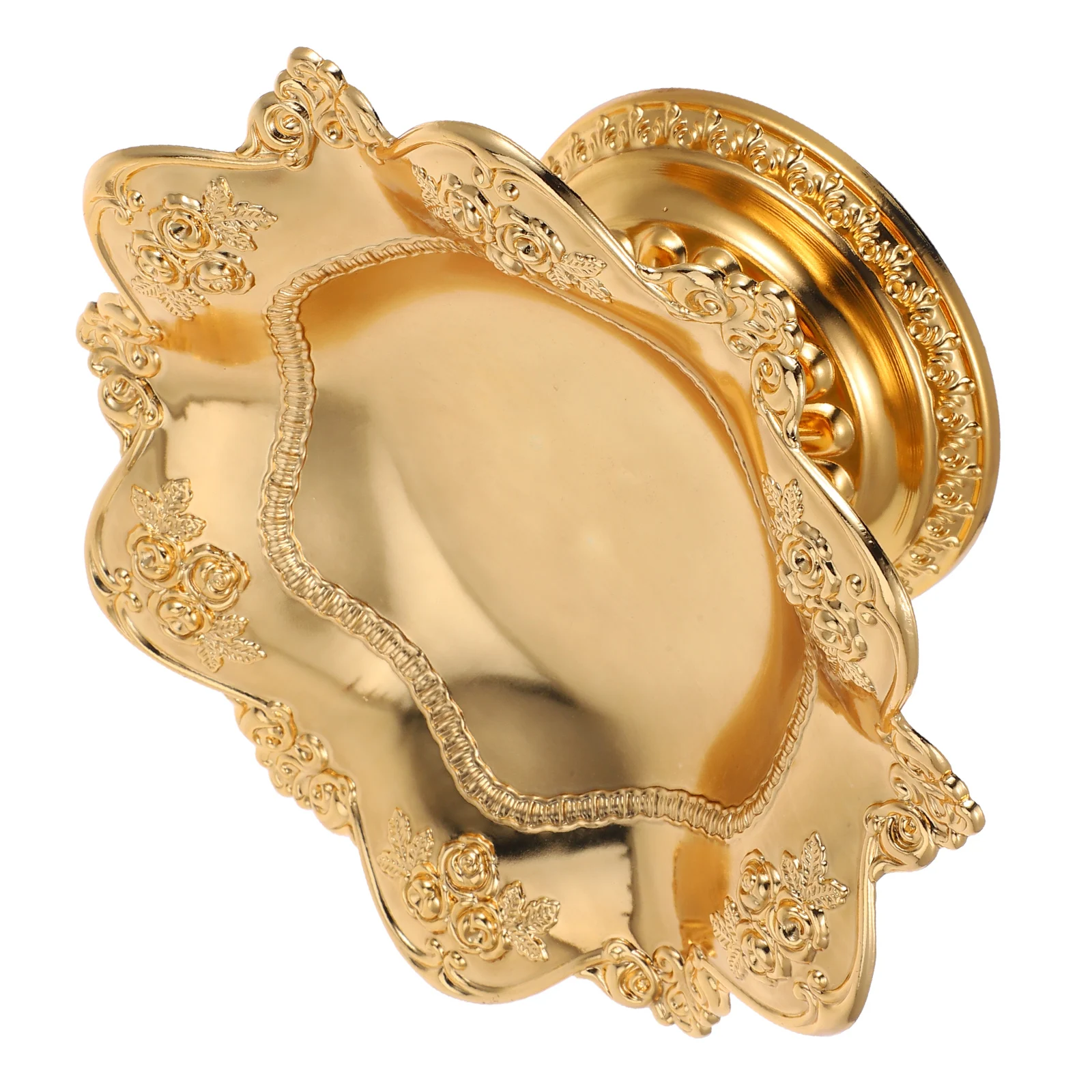 

Golden Fruit Elegant Lotus Plate for Kitchen Decor Fruit Basket For Kitchen Counter Bowl Highfooted Design Stable Use