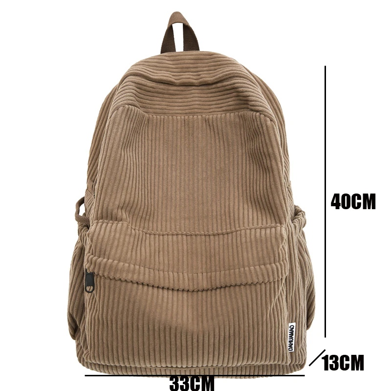 Woman Corduroy Backpack New School Book Bags for Teenage Girls Boys Simple New Female College Bag Student Lady Leisure BagPack