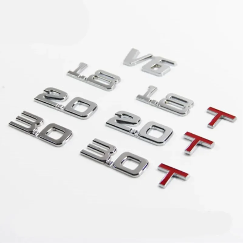 2024 Car Displacement Sticker 3D Metal 1.6 1.8 2.0 2.2 2.4 2.5 2.8 3.0T Volume Logo Car Rear Trunk Emblem Badge Vehicle Stickers