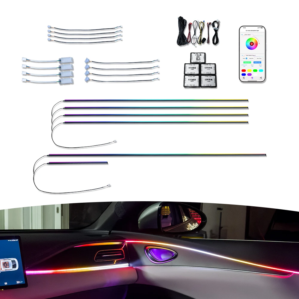

KYNCHO Universal Car LED Neon Light Factory Direct Upgrade Car Ambient Light Symphony Auto Interior Automotive Interior Lighting