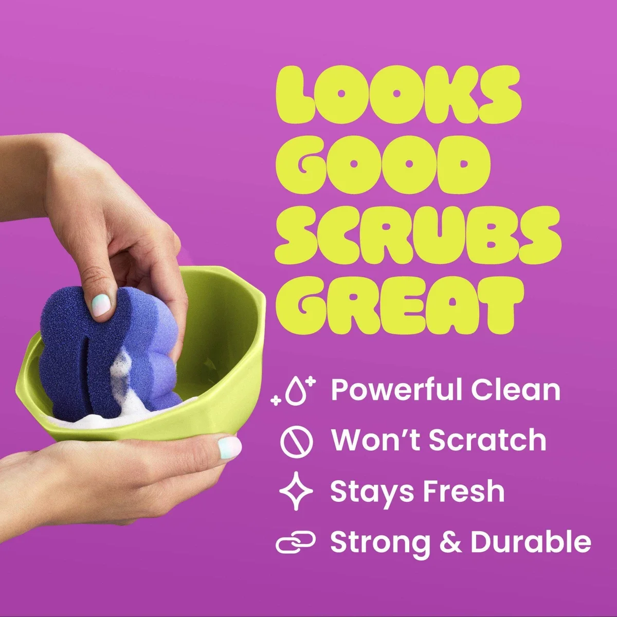 

Brite by Scotch-Brite Scrub & Wipe Dish Sponge with Drain + Dry Stand: Foam Material, Cleaning Tools and Accessories