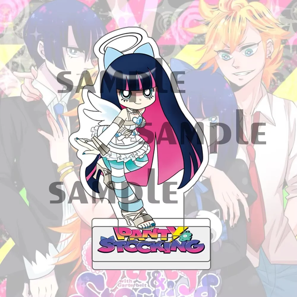 15CM hot Anime Panty & Stocking Acrylic cute Keychain Stand Accessories Goods Collection Gifts