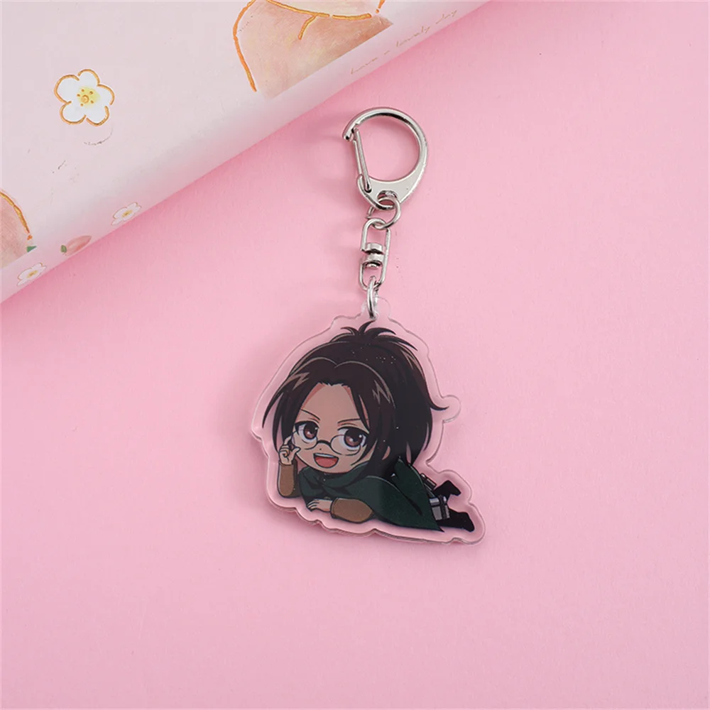 Charm Cartoon Anime Fans Gifts HD Figure Attack on Titan KeyChain  Double Sided Pendant Acrylic Bag Decor Accessories 6cm