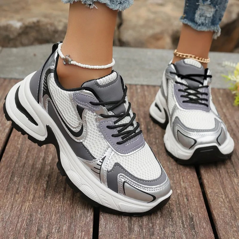 

2025 женские роскошные массивные кроссовки, женские спортивные кроссовки, обувь на толстой подошве, весенняя повседневная женская вулканизированная обувь для фитнеса