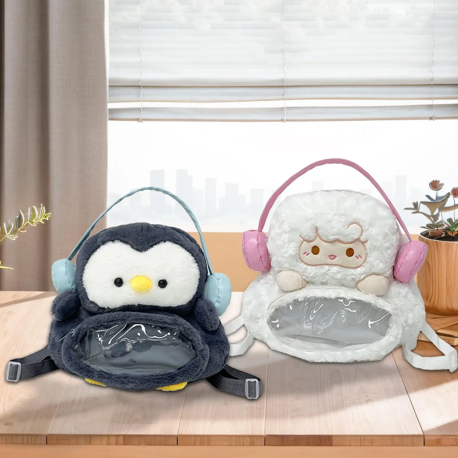 Plush Backpack Adjustable Shoulder Strap Birthday Gift Large Capacity