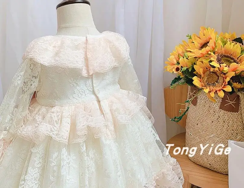 Miayii Baby Clothing Spanish Lolita Vintage Lace Bow Ball Gown Birthday Party Easter Princess Dress For Girls Y3797