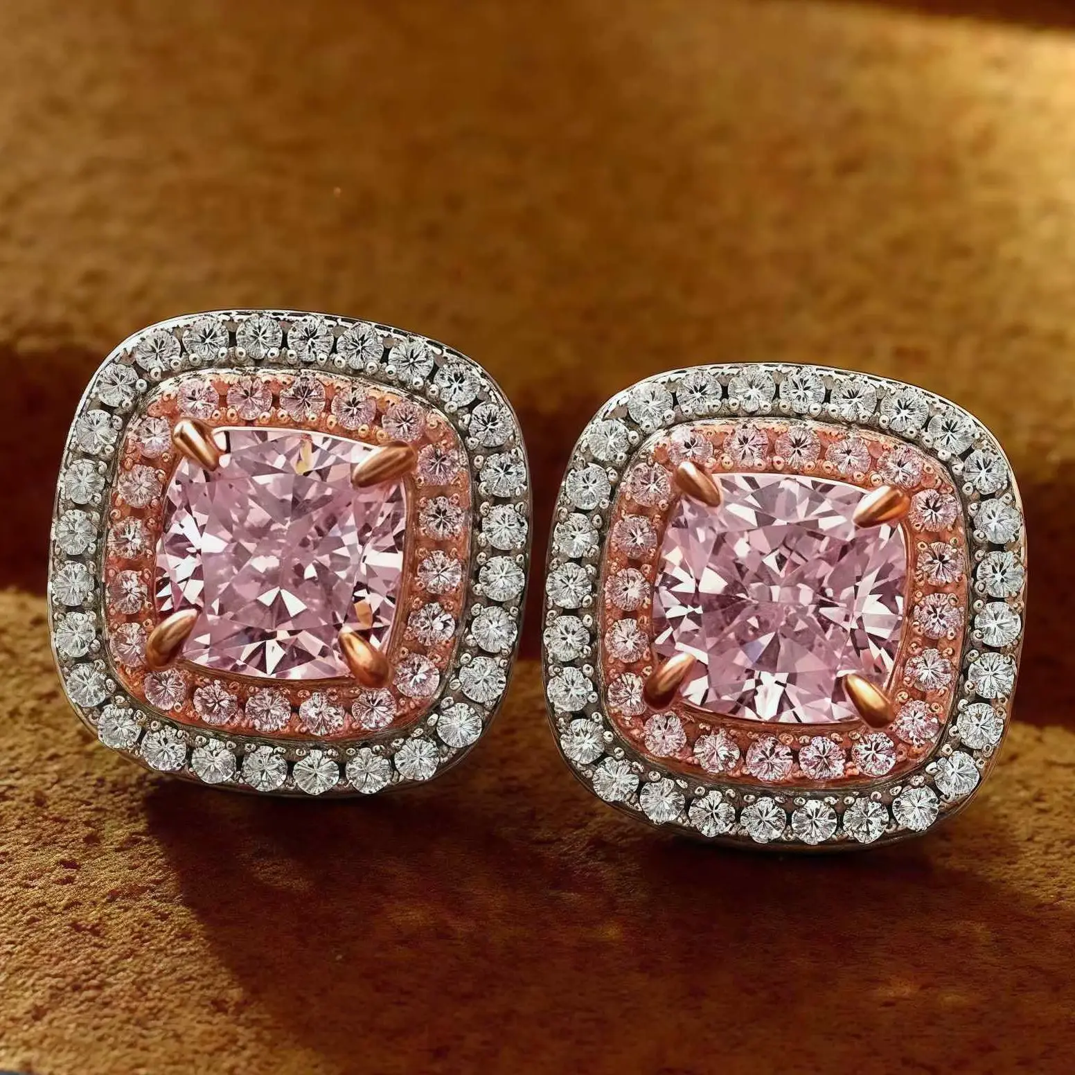 

Winkin Winsin Luxury New Style 1.5ct Lab Grown Gemstones Cushion Ice Flower Cut 925 Sterling Silver Earrings Jewelry