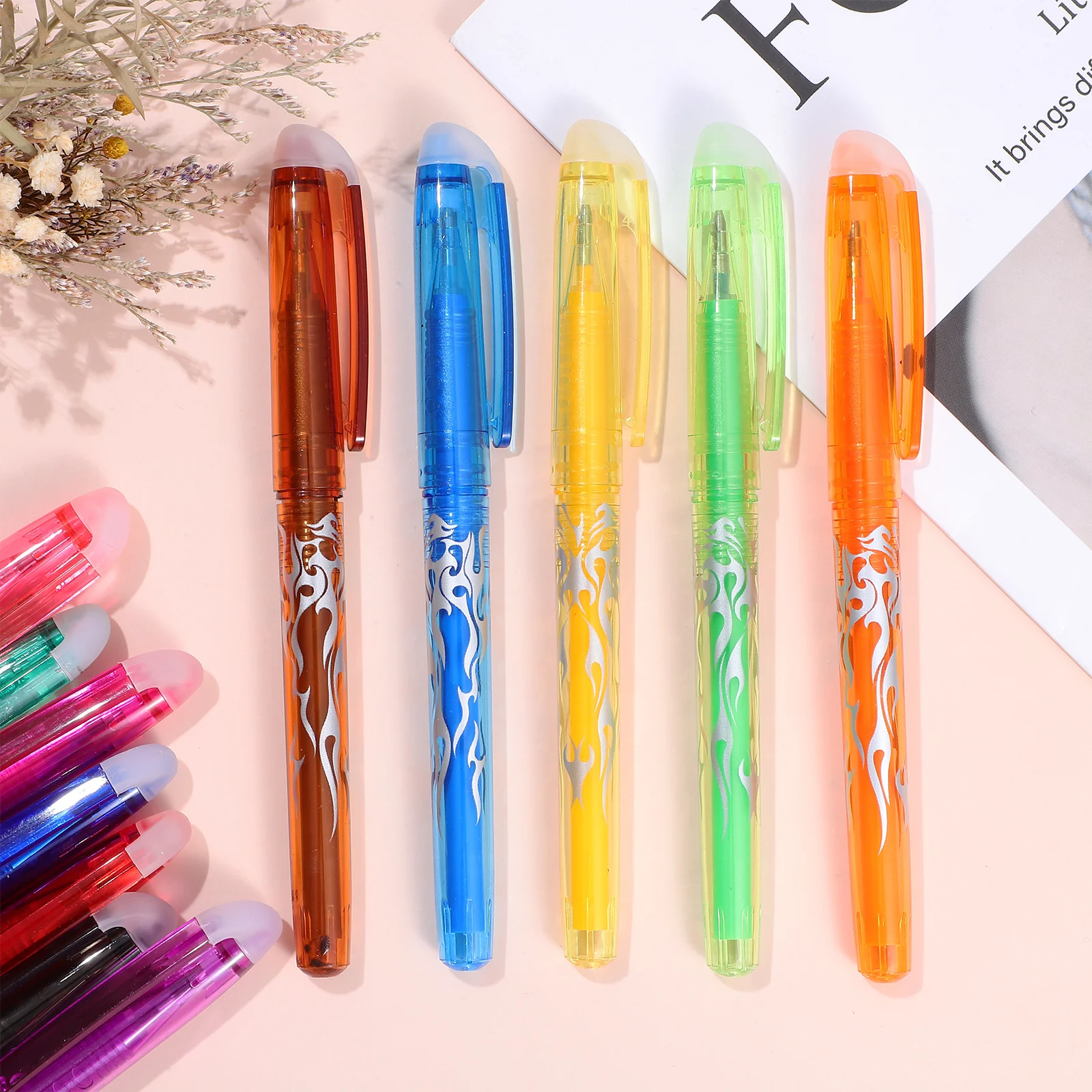 24 قطعة من أقلام الجل الملونة القابلة للمسح لطلاب المدارس والواجبات المنزلية ومستلزمات الكتابة واللوازم المدرسية #4