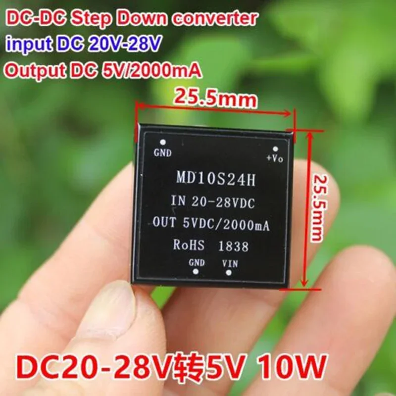 Micro MD10S24H DC-DC Step Down Voltage Converter DC 20V-28V 24V To DC 5V 2A 10W Voltage Regulator Power Supply Module