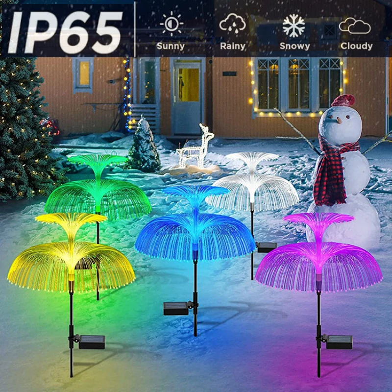 Solar Jellyfish Lights 7 Color Changing Solar Garden Lights Waterproof Outdoor Flowers Lamp Courtyard Pathway Landscape Decor