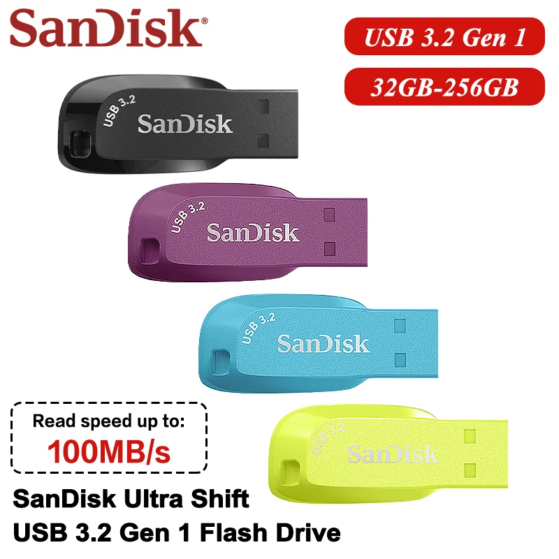 USB 3.2 Original Flash Drive SanDisk Pen Drive 32GB 64GB 128GB Max 100Mb/s Memory U Disk for Computer work