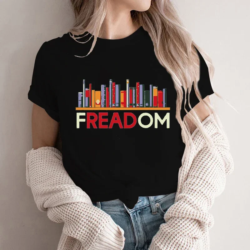 Books Freedom To Read Shirt for Women Teacher Librarian T-shirt Social Justice Bookish Tshirt for Women Short Sleeve Clothes