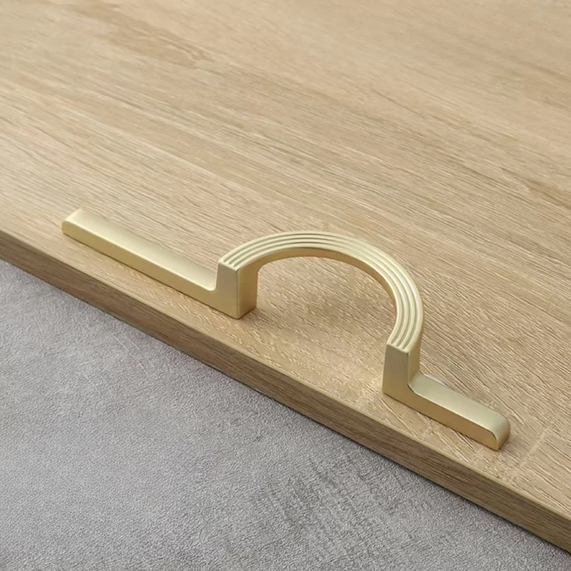 

A Pair Brushed Brass Cabinet Handles Symmetrical Install Wardrobe Pulls Modern Gold Furniture Long Handle Kitchen Accessories