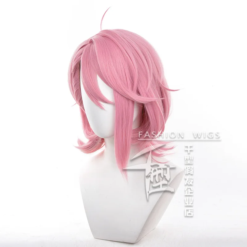 Anime Dandadan Aira Shiratori Cosplay Pruiken Roze Korte 35 cm Synthetisch Haar Shiratori Aira Halloween Christmas Party Haar + Pruik cap