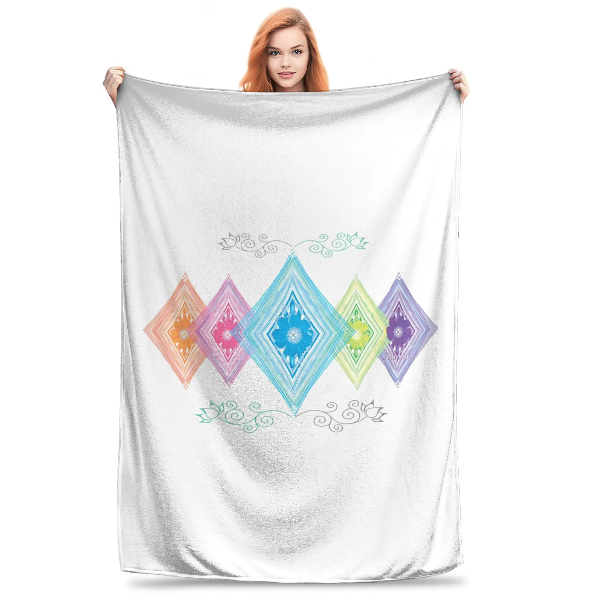 

FLOWERS FRAMED Blankets Warm Fleece Sofa Throw Blanket for Couch Bedding Office Throws Bedspread Quilt