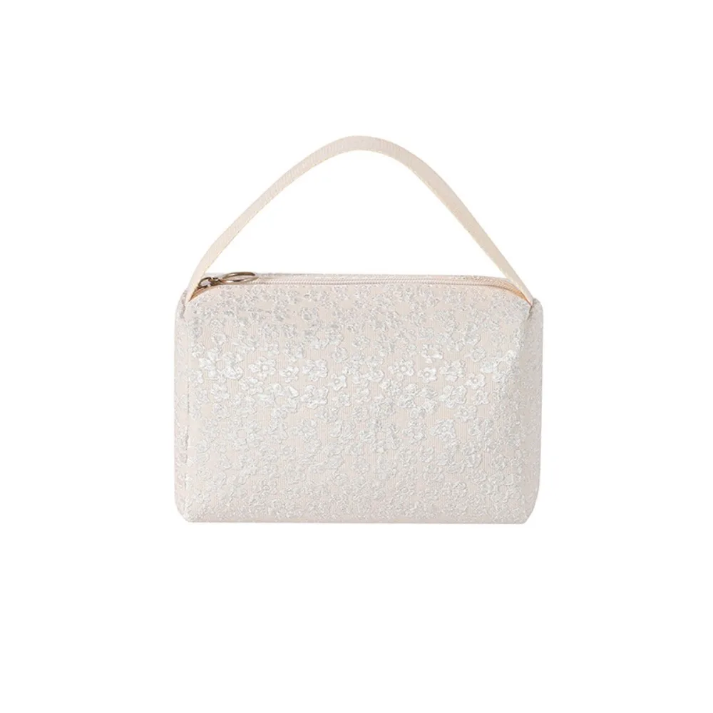 

Candy Color Floral Makeup Bag Large capacity Handle Cosmetic Storage Bag Zipper Easy To Carry Wpmen Toiletries Bag Women
