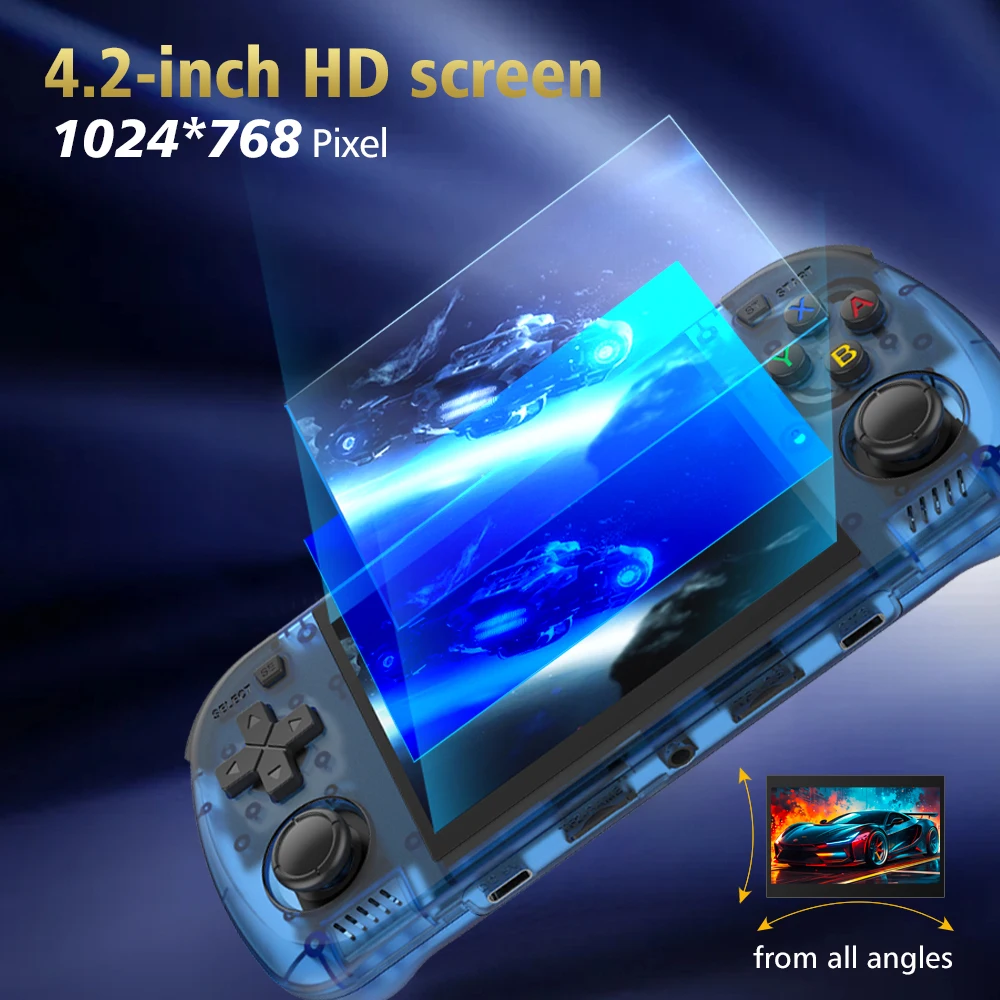 BOYHOM R46H PRO ريترو وحدة تحكم ألعاب فيديو محمولة RK3326 لينكس ARKOS 4.2 بوصة IPS R36H PRO MAX مشغل فيديو جيب محمول 64 جيجابايت #3