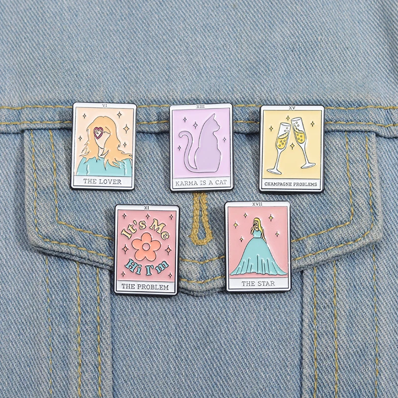 Pop Singer Music Lyric Enamel Pins Creative Metal Brooches Lapel Badge Cartoon Decorative Accessories Pin Jewelry Gift Wholesale