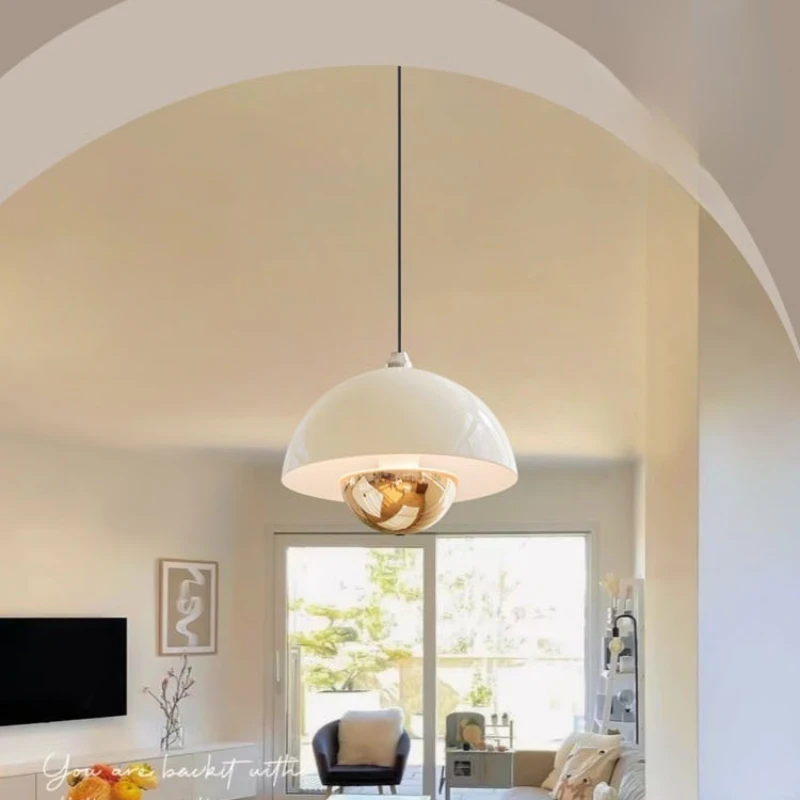 الحديثة نصف دائرة الحديد قلادة أضواء الحد الأدنى غرفة نوم رئيسية غرفة الطعام زهرة برعم رفع تصميم اليد كريم Hanglamps #2