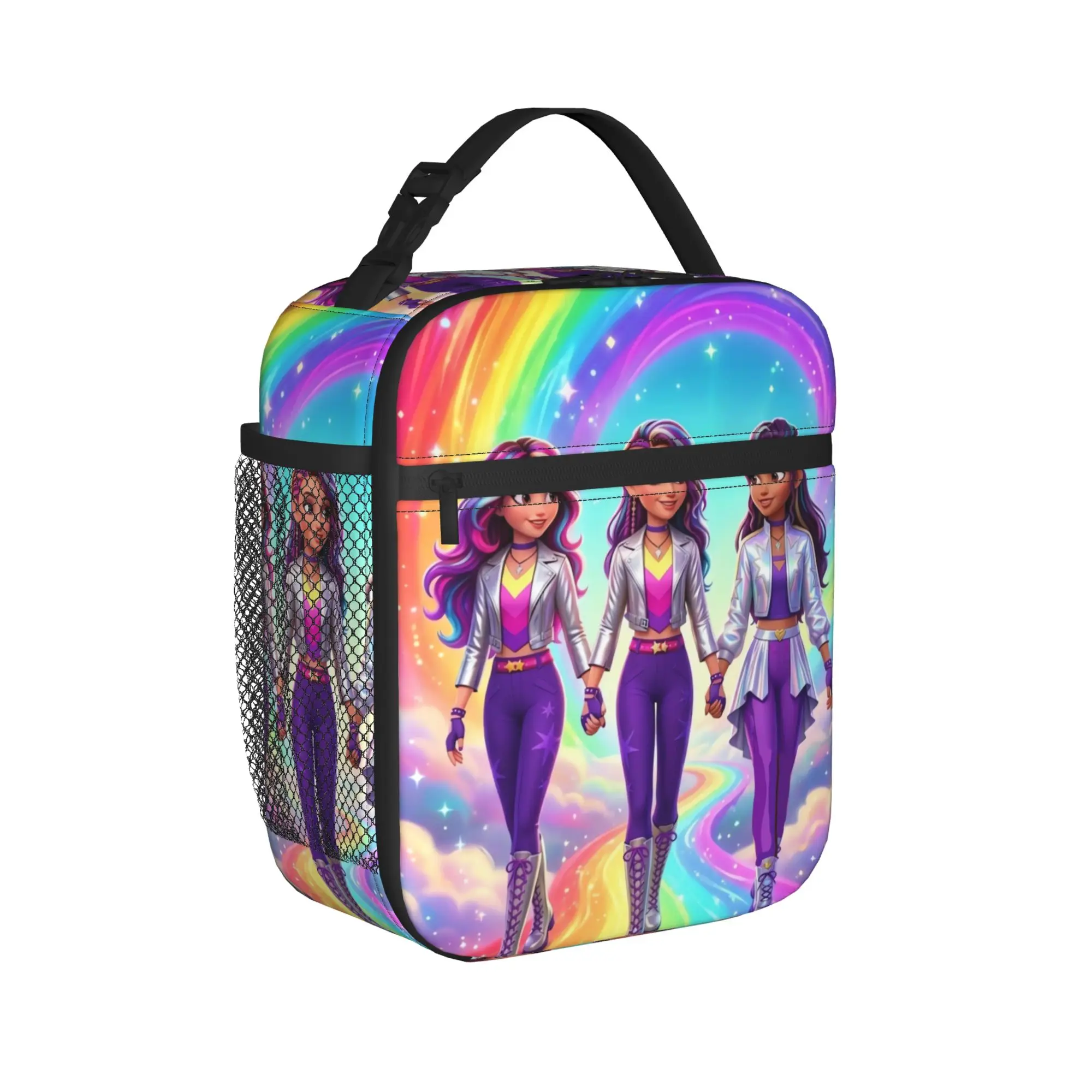 Unicorn Academy Lunch Bag  Kawaii Lunch Box For Girls Office Convenient Cooler Bag Waterproof Print Tote Food Bags