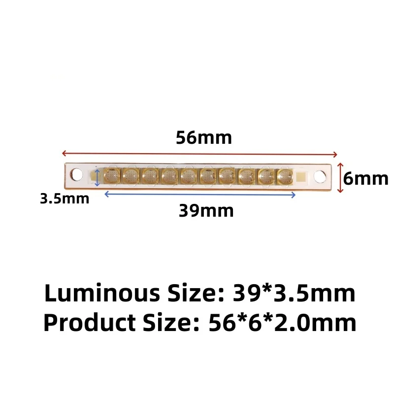 

30W UV LED Module 365nm 385nm 395nm 405nm Drying Offset Ink Printing Ultraviolet Curing Light Source 3535 3W Chips