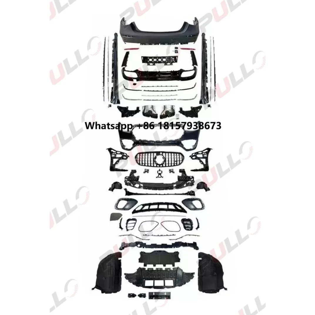 

Auto Body System Upgrade for Benz W223 2021-2023 Modified to S63 AMG Bumper with Grille Side Skirts Rear Diffuser Exhaust Pipes