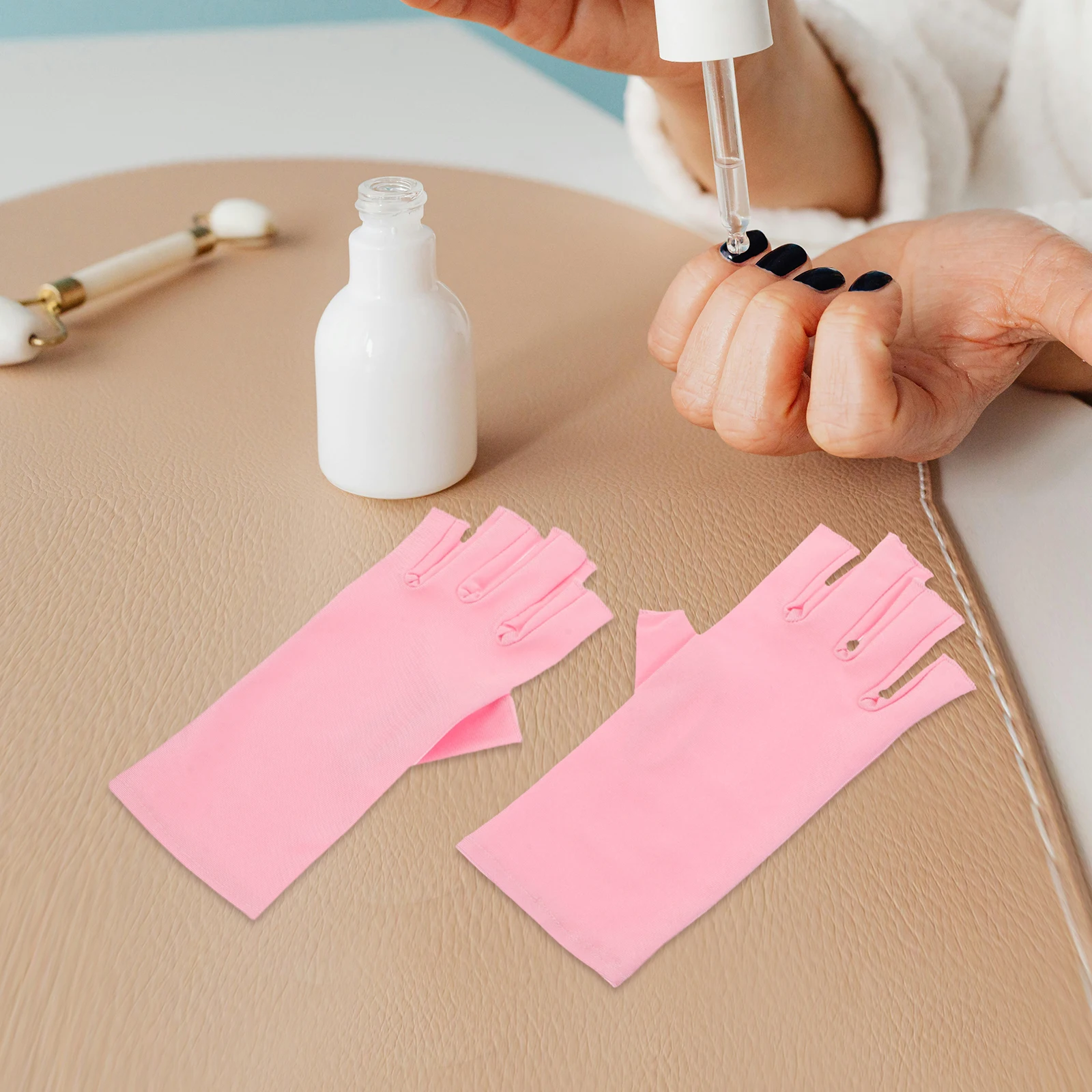 

УФ-защитные перчатки без пальцев для ногтей, многоразовые маникюрные чехлы для рук, устойчивые к ультрафиолетовому излучению аксессуары для ламп для ногтей для салона спа