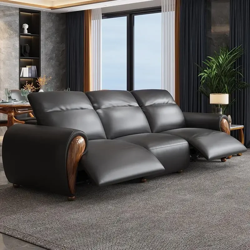 

Электрический многофункциональный диван из массива эбенового дерева с кожаной обивкой.