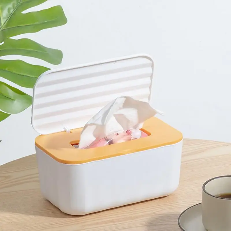 Caja de toallitas para bebé, contenedor de pañuelos para viaje, dispensador de toallitas multifuncional sellable a prueba de polvo para guardería, coche, maquillaje, cocina