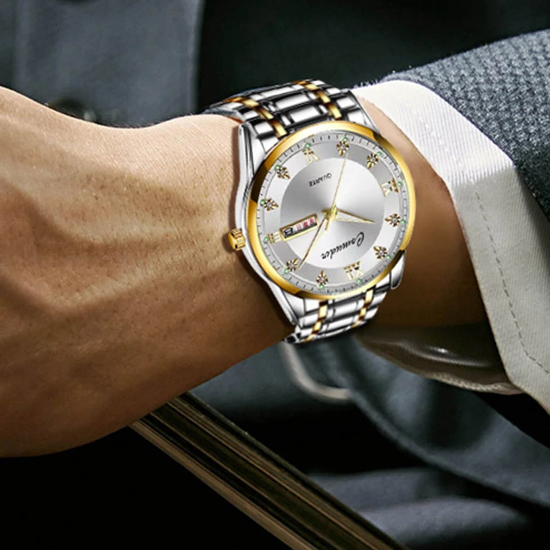 Men Watch Fully Automatic Movement Stainless Steel Waterproof Wristwatch High Quality Business Watches for Mens Free Shiping