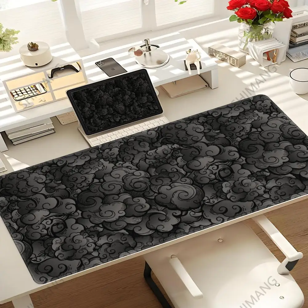 Black and White Clouds Art Mouse Pad Custom Large Extended Gaming Mouse Pad Graphical Design Big XXL White Cloud Office Desk Mat