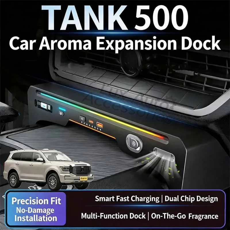 For Tank 500 Hi4-Z Hi4-T 22-26 Car Center Console Hub Fast Charger Aromatherapy Car Fragrance Interior Modification Accessories