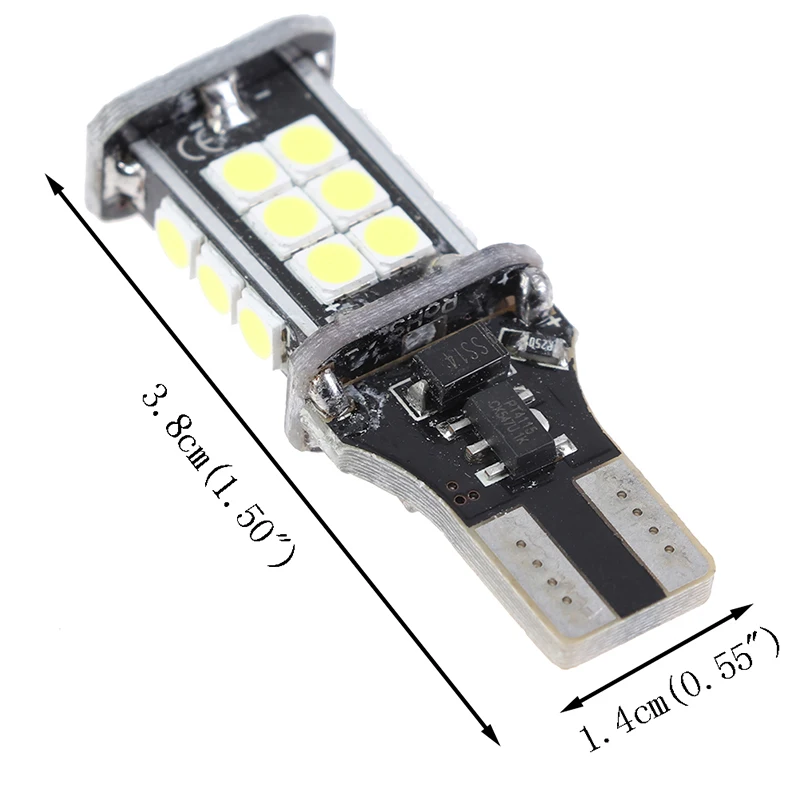 

2 шт. T15 W16W 24 SMD 3030 921 912 светодиодная автомобильная резервная лампа заднего хода белая
