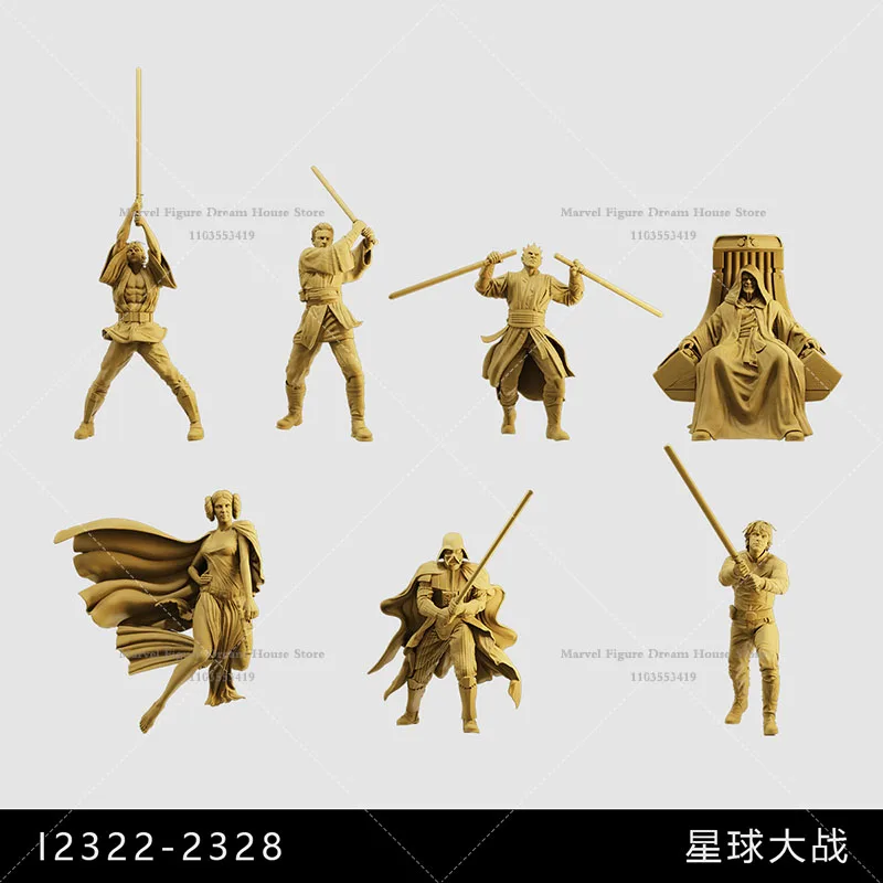 

1/64 1/43 1/35 Scale Miniature Scene Doll Galactic Empire Feudal System Jedi Knight Volunteers Un-panited White Mini Figure