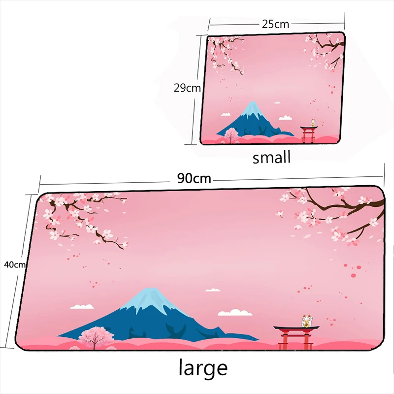 Japanese-style XXL Gaming Mouse Pad Pink Cherry Blossoms Large Carpets Mount Fuji Mousepads Desk Mats Keyboard MouseMat for LOL