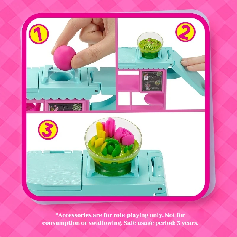 Barbie boneca argila diy flor loja playset gtn58 bonito fingir jogar brinquedo presente de aniversário para meninas figuras colecionáveis acessórios