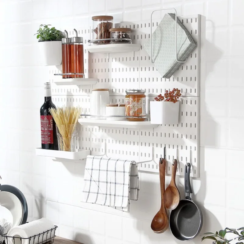 Organizer Mounting Display Diy Pegboard Kit Tool Storage Panel Board Rack Pegboard Wall Panels Pegboard Wall Bathroom Kitchen