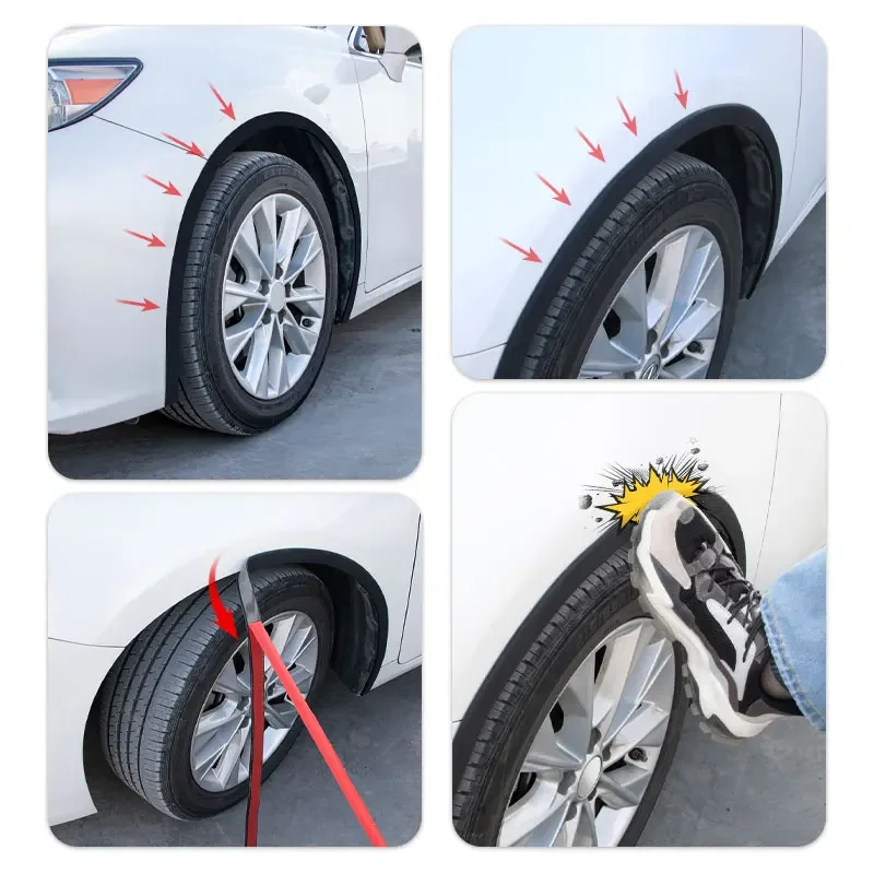 SEAMETAL Car Fender Flare Wheel Eyebrow Anti Collision Protector Arch Extenders Moulding Trim Rubber Seal Strip Scratch Proof
