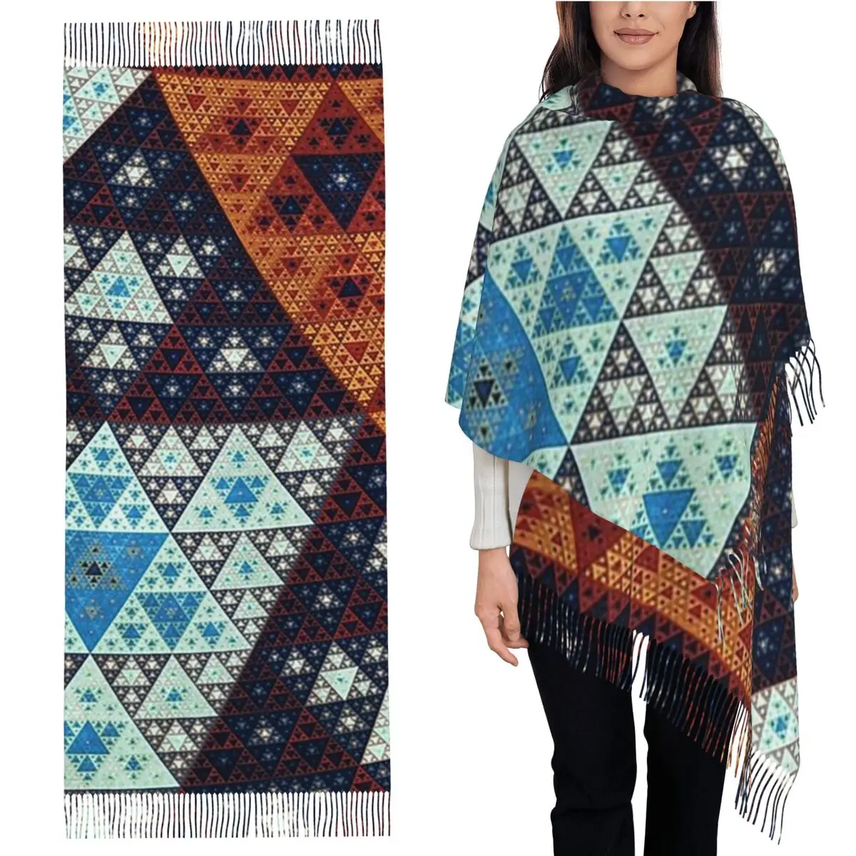 

Дизайнерский узор 54, шарф с кисточками, женские мягкие теплые шали и накидки, длинная осенне-зимняя шаль, накидка