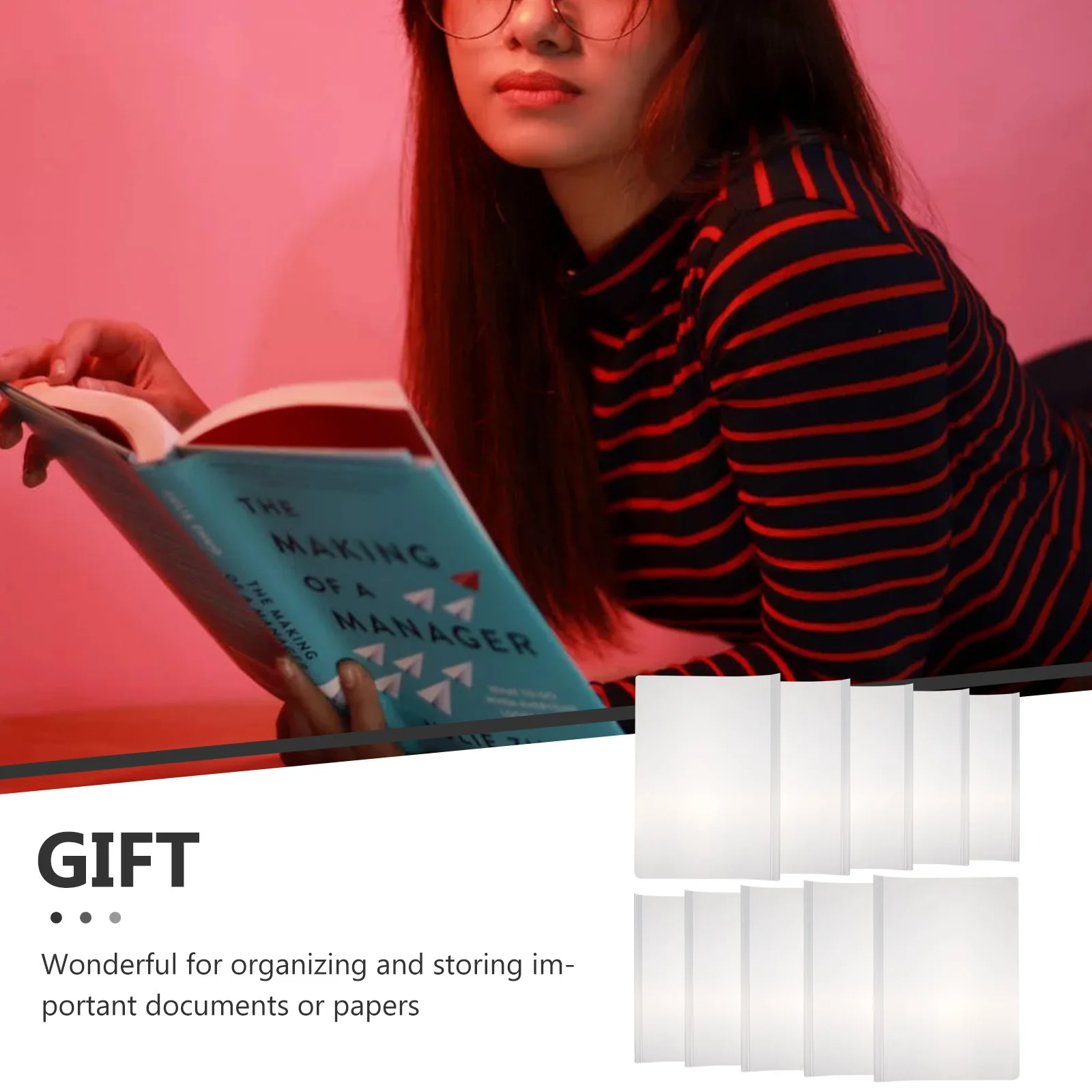 

10Pcs Clear File Binders A4 Sliding Bar Report Covers Transparent Resume Folders Lightweight Easy Clean Storage