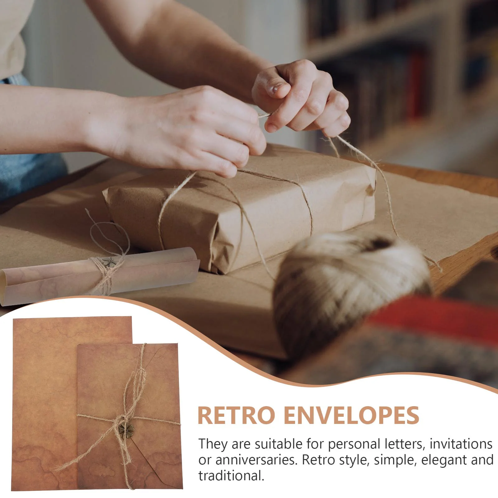 3 Sets Kraft Paper Letter Envelope Classic Decoupage Note Trend Stickers Stationery Boy