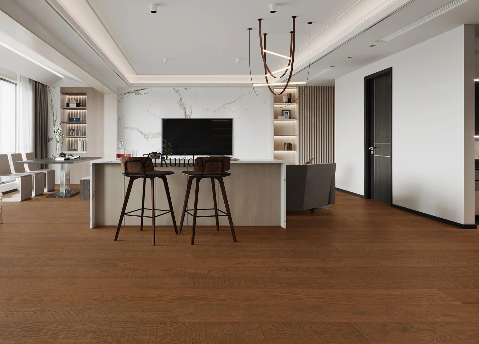 맞춤형 전통 참나무 바닥재 220/240/260mm 폭 러스틱 웨어 모던