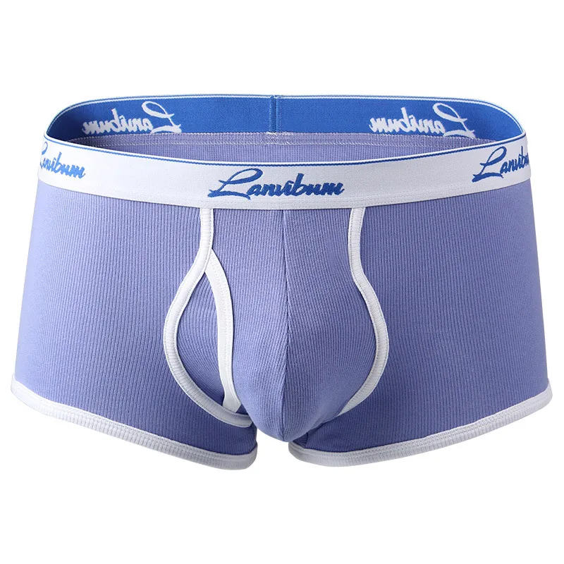 Boxers For Men Pouch Bulge Underpants Male Fashion Thread Sexy Trunk Panties Breathable Wide Waistand Solid Cuecas Knickers