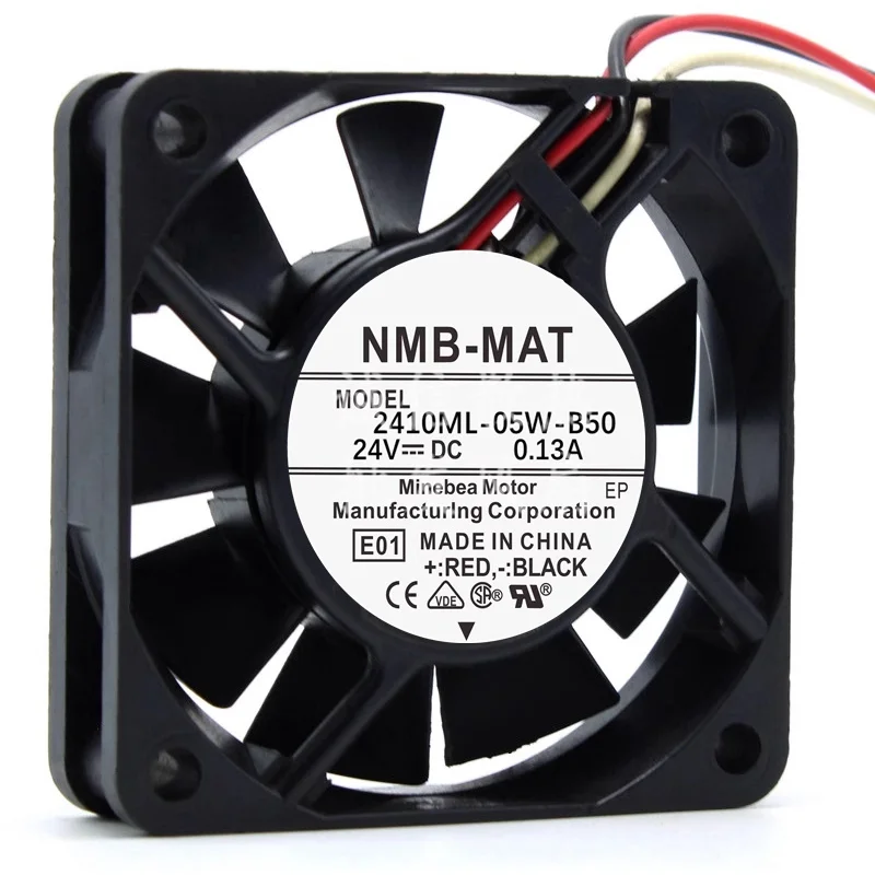 HJY 1-piece NMB 2410ML-05W-B50 DC24V 0.13A 3-wire cooling fan 60*60*15 mm