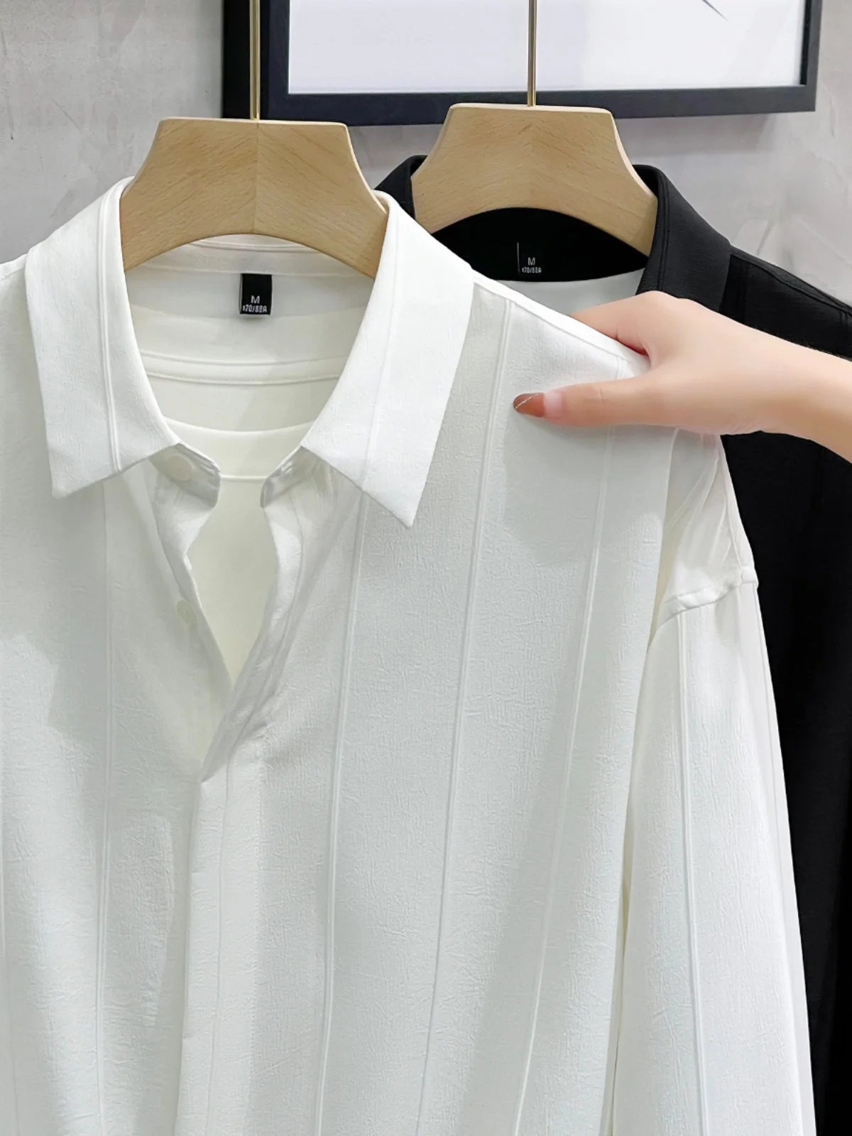 

Ele Textured White Long Sve irt для мужчин Весна Осень Качественная несмываемая подставка для глажки подходит для глажки не требуется