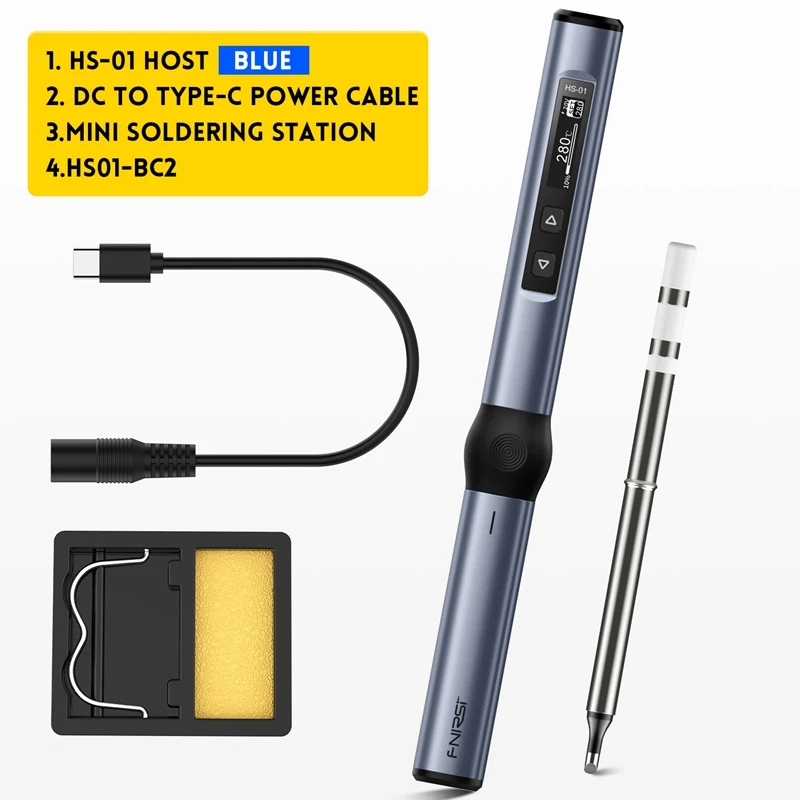 

FNIRSI Electric Soldering Iron PD 65W Adjustable Constant Temperature Fast Heat Portable Welding Solder Station Thermostat Kit