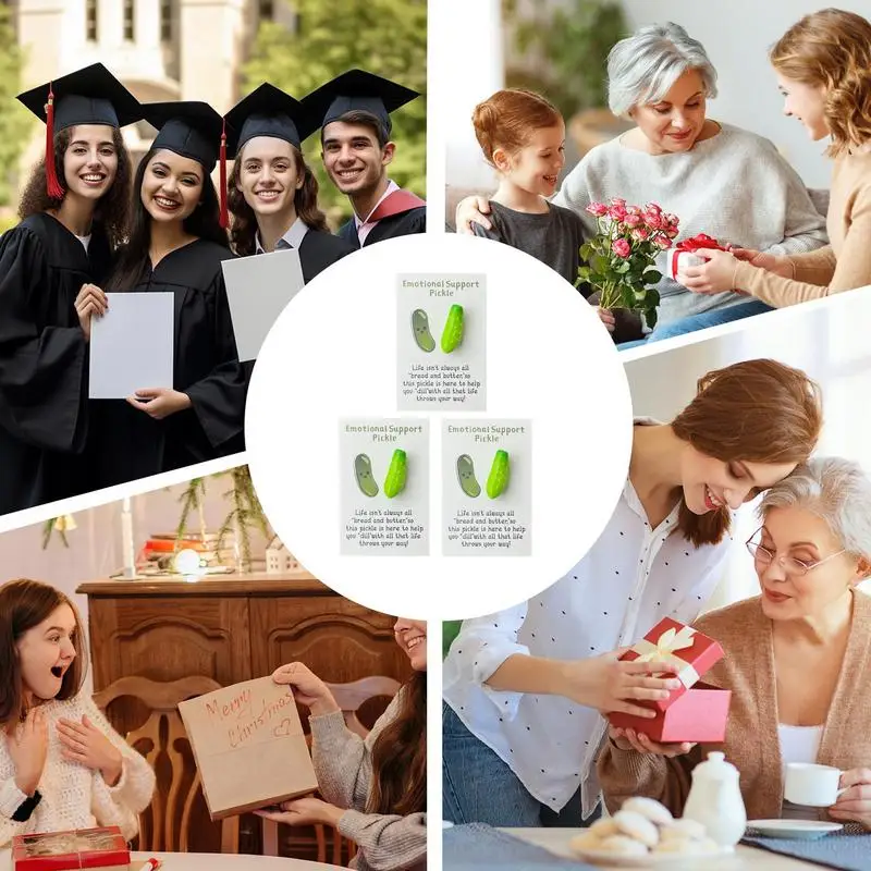 Positive Pocket Hug Card 3X Pickle Positive Hug Token Card อารมณ์สนับสนุน Hug Token Little เรซิ่น Pocket Hug Card สําหรับผู้สําเร็จการศึกษา