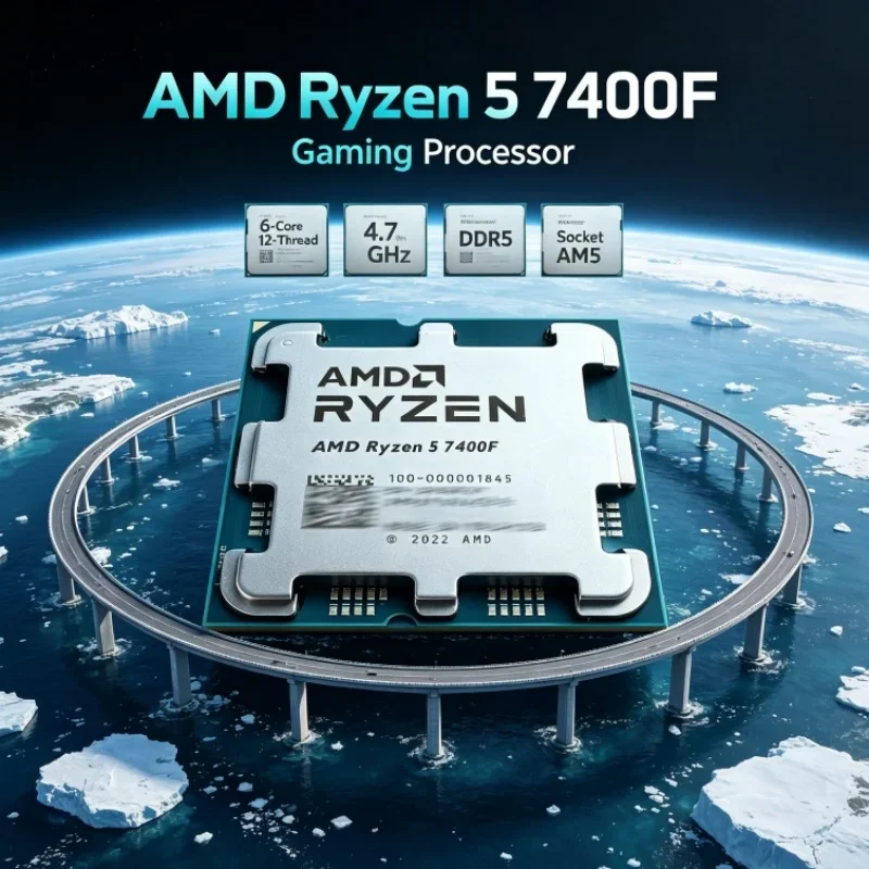 AMD Ryzen 5 7400F Gaming CPU 6-Core 12-Thread Zen 4 DDR5 65W L3=32M Socket AM5 Desktop Processor